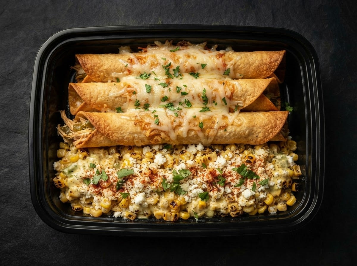 Homemade Beef Taquitos and Street Corn