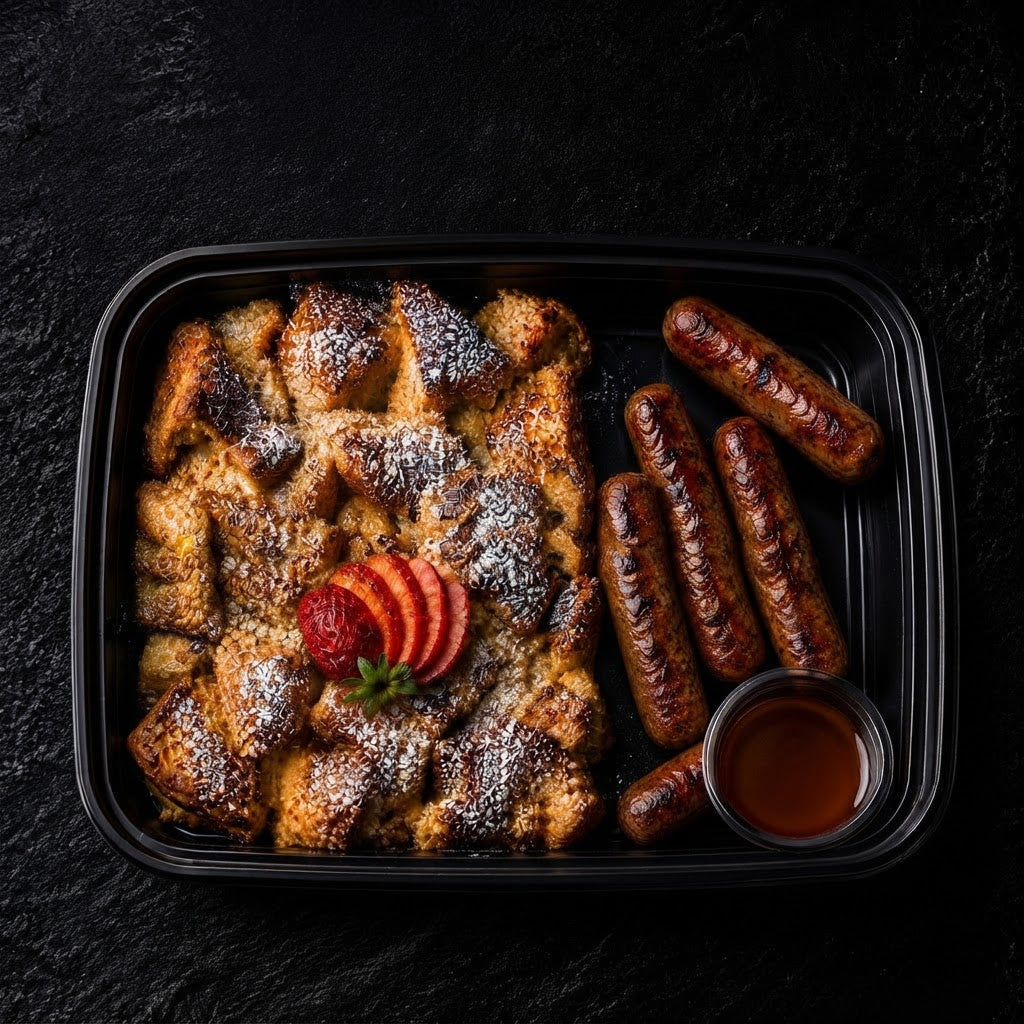 French Toast Casserole with Sausage Links