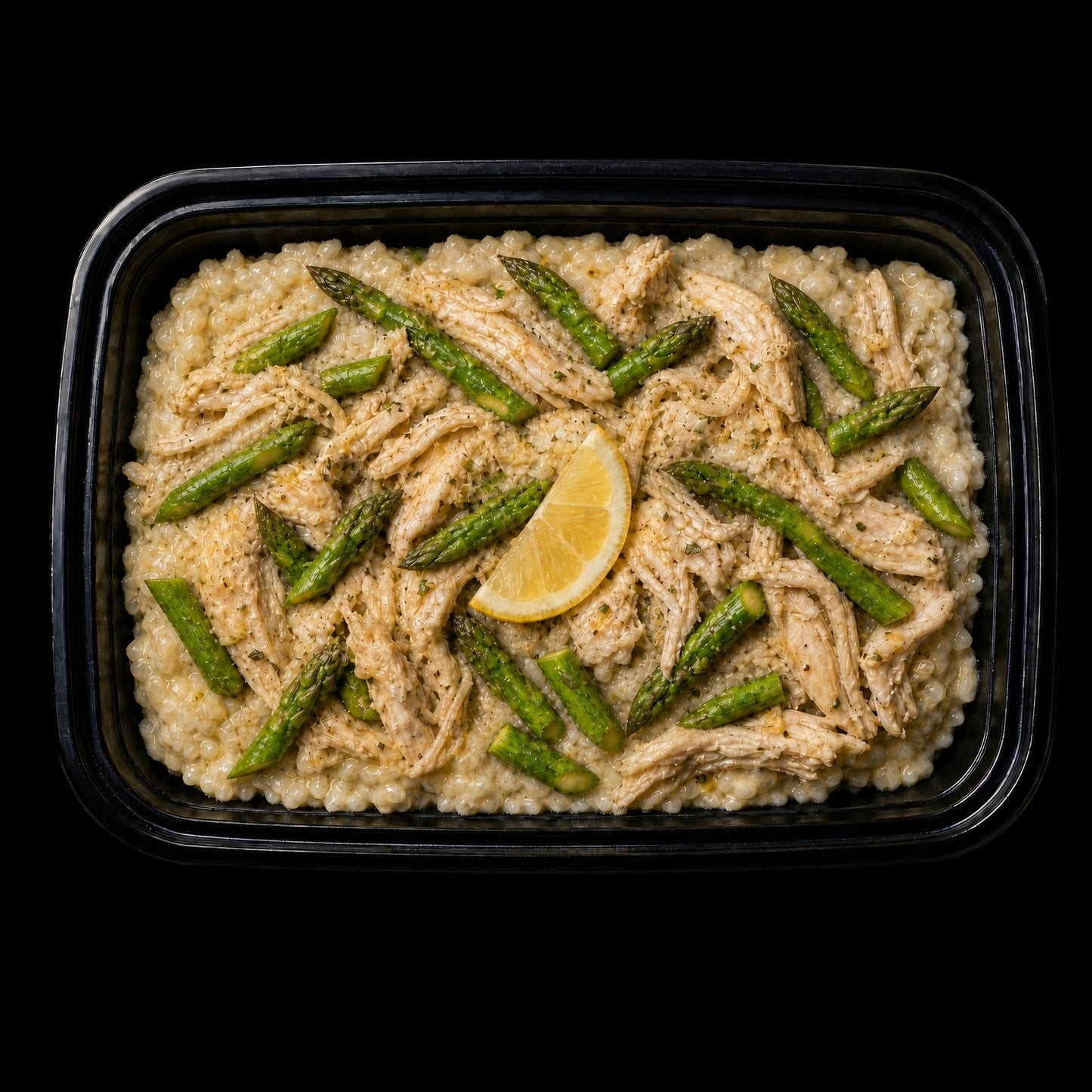 Lemon Chicken Over Creamy Asparagus Risotto